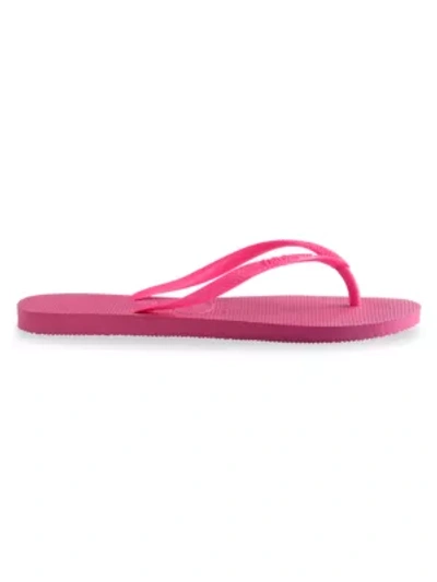 Shop Havaianas Women's Slim Flip Flops In Pink Flux