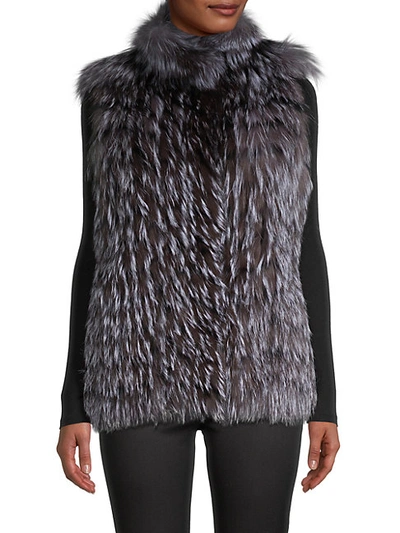 Shop Gorski Silver Fox Fur Vest
