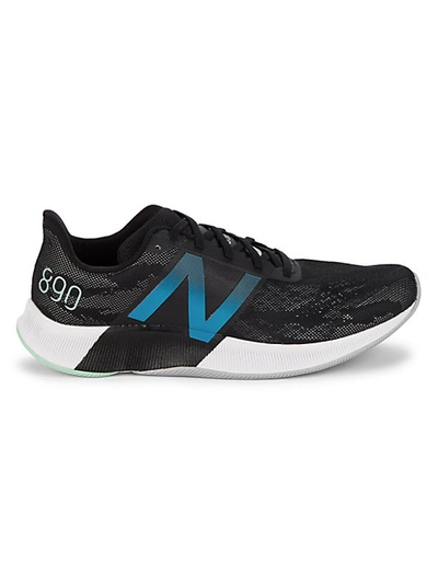 Shop New Balance Logo Perforated Sneakers In Black