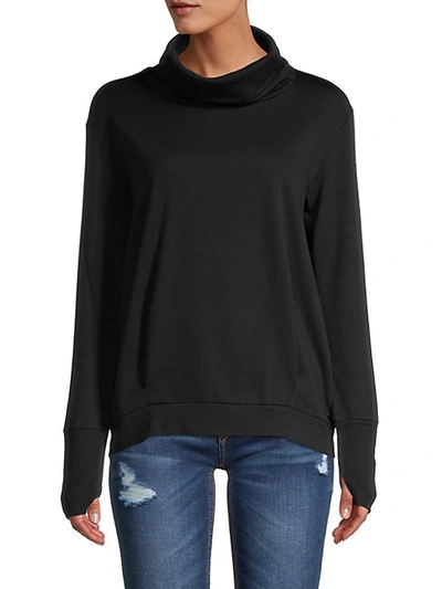 Shop Marc New York Funnelneck Long-sleeve T-shirt In Black