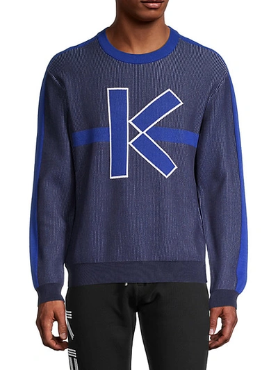 Shop Kenzo K Knit Sweater In Blue