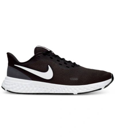 Shop Nike Women's Revolution 5 Running Sneakers From Finish Line In Black, White-anthracite