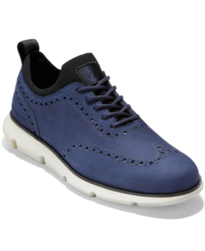 Shop Cole Haan Men's 4.zerøgrand Wingtip Oxfords Men's Shoes In Marine Blue