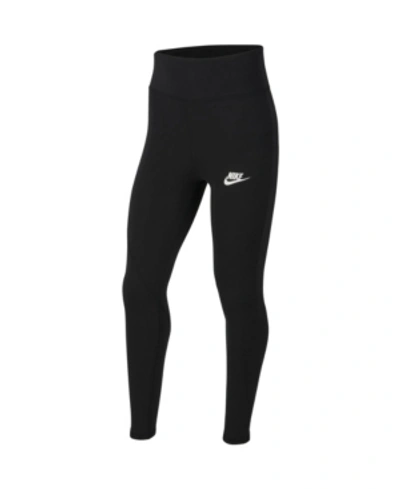 Shop Nike Sportswear Big Girl's High-waist Leggings In Black/white