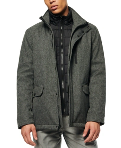 Shop Marc New York Men's Mullins Melange Tech Funnel Collar Jacket In Gray