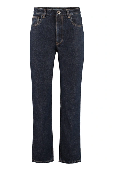 Shop Prada 5-pocket Straight-leg Jeans In Denim