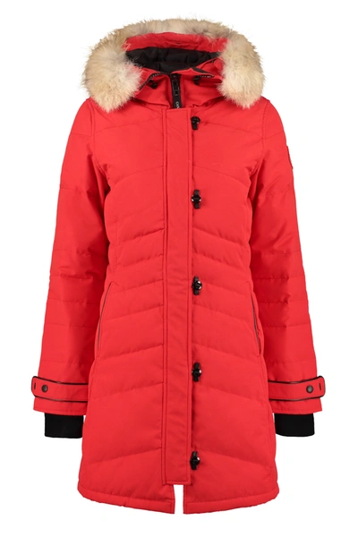 Shop Canada Goose Lorette Hooded Parka In Red