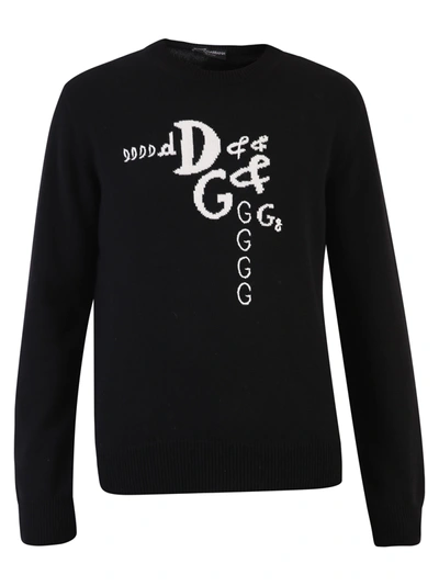 Shop Dolce & Gabbana Intarsia Sweater In Black
