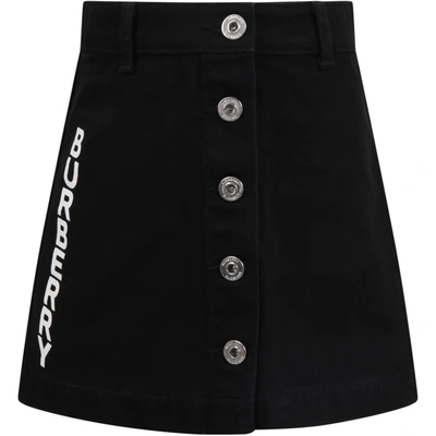 Shop Burberry Black Skirt For Girl With Logo