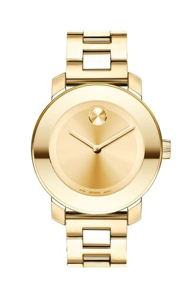 Shop Movado 'bold' Round Bracelet Watch, 36mm In Gold