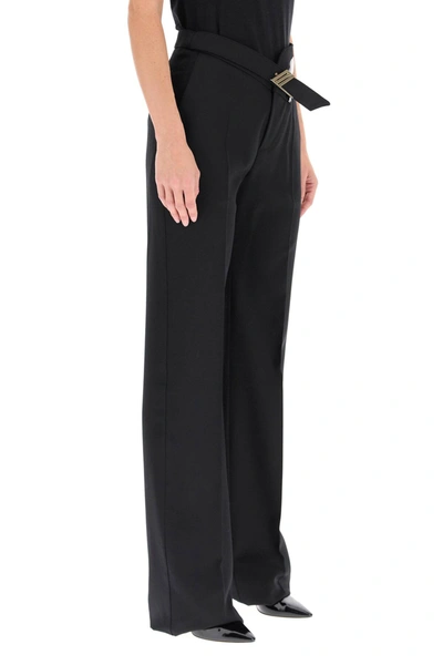 Shop Attico Palazzo Trousers With Belt In Black