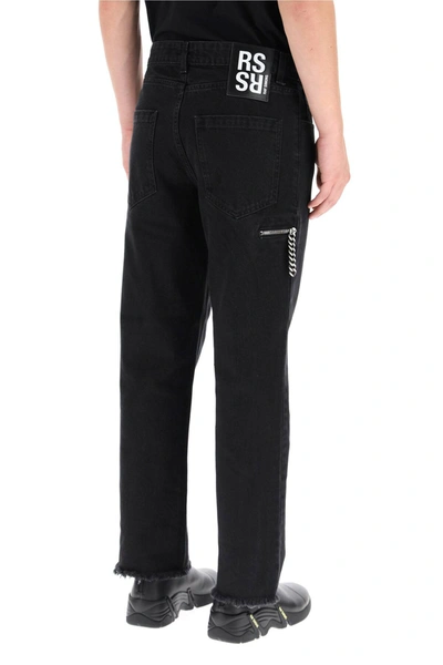 Shop Raf Simons Cropped Basic Jeans In Black
