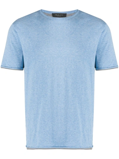 Shop Rag & Bone Woven Short-sleeved T-shirt In Blue