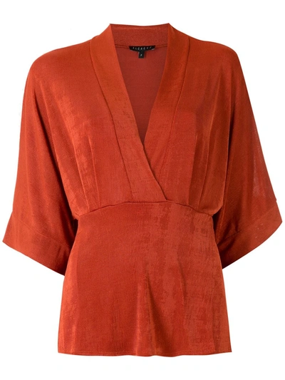 Shop Alcaçuz Sabrina Wrap-style Blouse In Orange