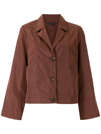 Shop Alcaçuz Single Breasted Short Coat In Brown