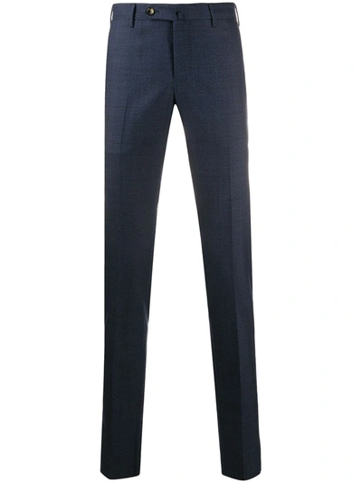 Shop Pt01 Check Straight-leg Trousers In Blue