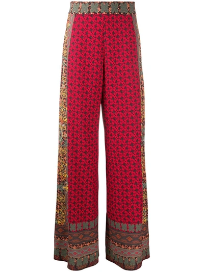 Shop Alice And Olivia Athena Wide-leg Trousers In Red