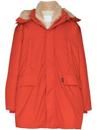Shop Napa By Martine Rose Oversize Faux-shearling Coat In Orange