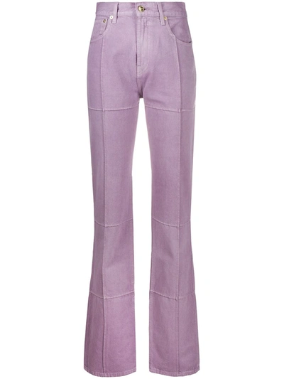 Shop Jacquemus Corduroy Detail High-waisted Trousers In Purple