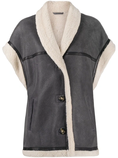 Shop Isabel Marant Étoile Shearling-lined Coat In Grey