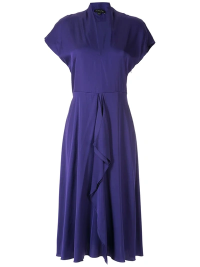 Shop Alcaçuz Clarice Flutter-detail Dress In Purple