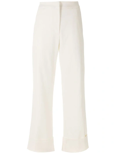 Shop Alcaçuz High-waist Flared Trousers In White