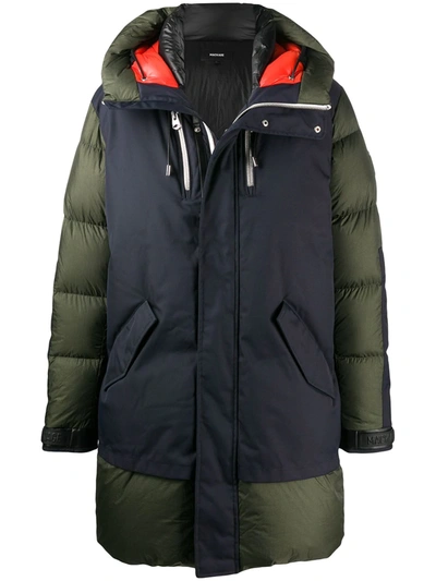 Shop Mackage Simon Colour-block Down Coat In Green