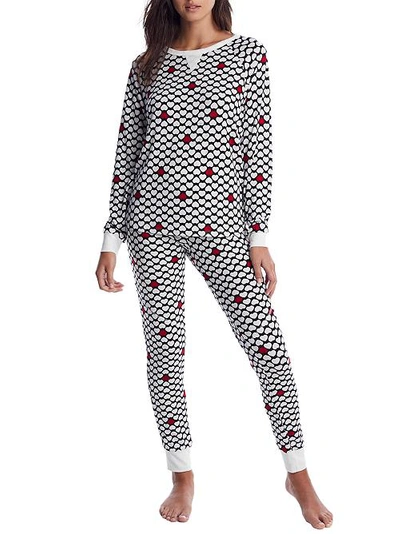 Shop Flora Nikrooz Maddie Hacci Knit Pajama Set In Heart Ivory
