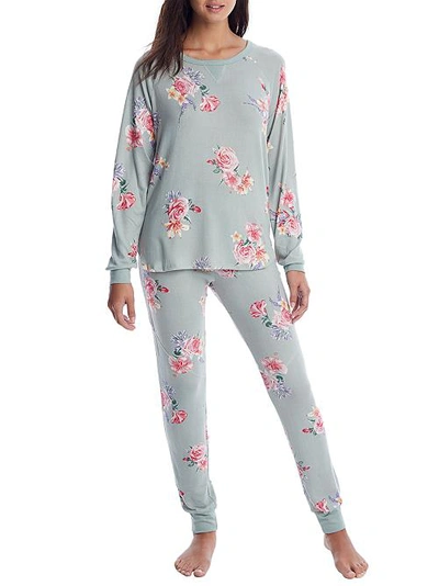 Shop Flora Nikrooz Maddie Hacci Knit Pajama Set In Tropical Floral