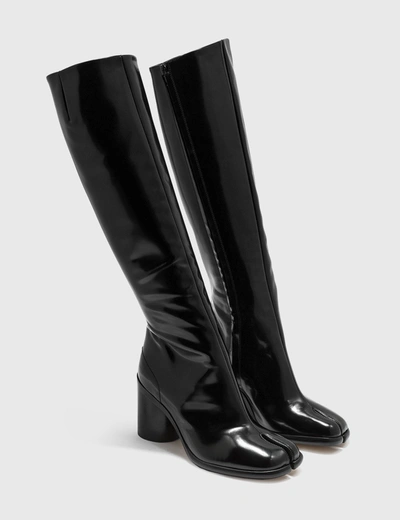 Shop Maison Margiela Tabi Pull-on Knee-high Boots In Black