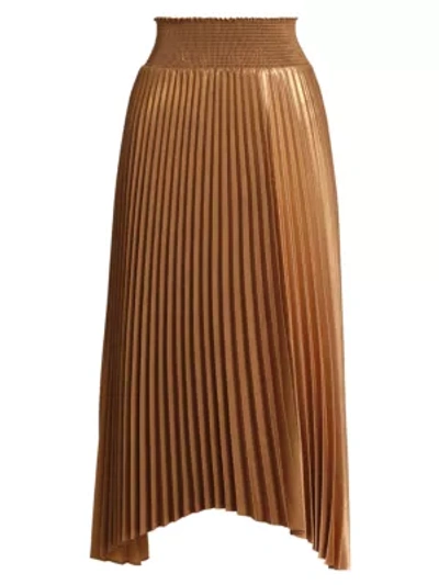 Shop A.l.c Sonali Pleated Skirt In Bronze Copper