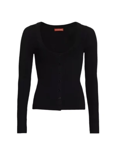 Shop Altuzarra Vicki Ribbed Wool & Silk Knit Sweater In Black