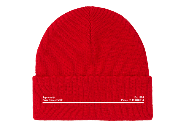 supreme new era beanie red