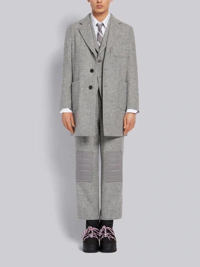 Shop Thom Browne White Cotton Oxford Elbow Patch Straight Fit Long Sleeve Shirt