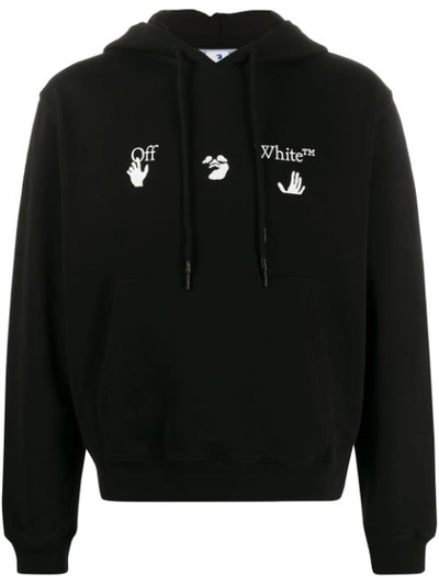 Pre-owned Off-white  Slim Fit Big Logo Hoodie Black/white