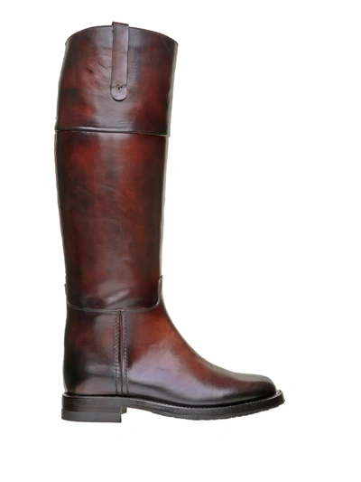 Shop Silvano Sassetti Leather Boots In T. Moro