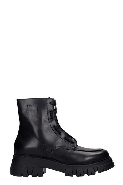 Shop Ash Lynch 02 Combat Boots In Black Leather