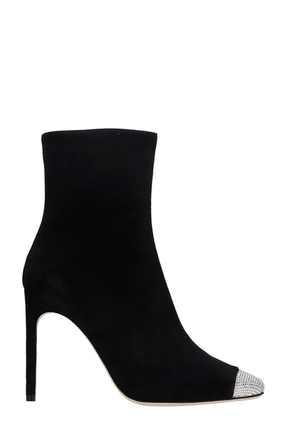 Shop Giannico Lauren High Heels Ankle Boots In Black Suede