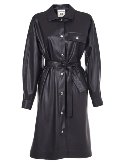 Shop Semicouture Black Shirt Dress