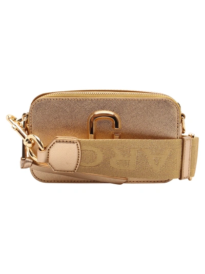 Shop Marc Jacobs Snapshot Dtm Metallic Leather Shouder Bag In Gold