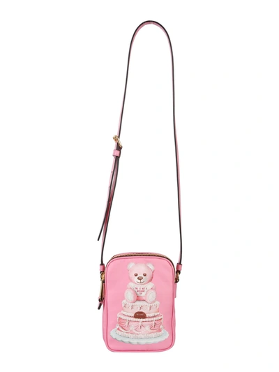 Shop Moschino Cake Teddy Bear Shoulder Bag In Rosa