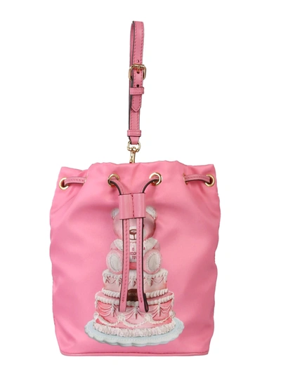Shop Moschino Cake Teddy Bear Bucket Bag In Rosa