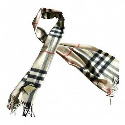 Pre-owned Burberry Beige Cashmere Scarves