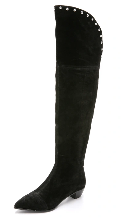 Shop Marc By Marc Jacobs Lula Suede Over The Knee Boots In Black