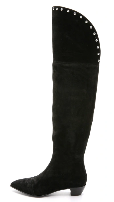 Shop Marc By Marc Jacobs Lula Suede Over The Knee Boots In Black