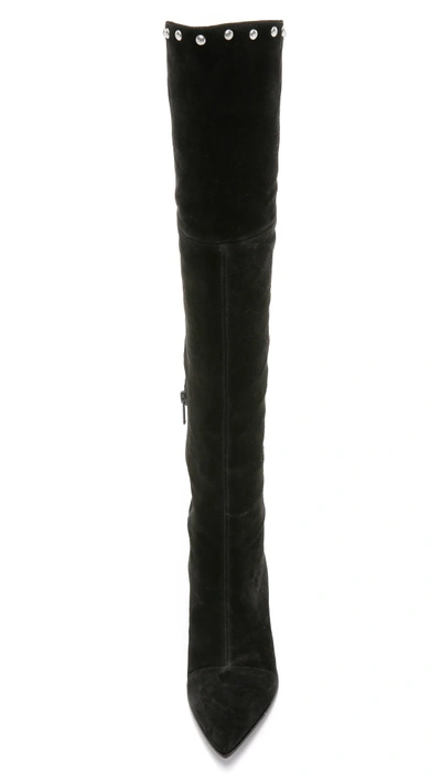 Shop Marc By Marc Jacobs Lula Suede Over The Knee Boots In Black