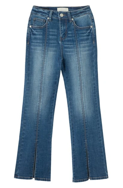 Shop Habitual Girl Kids' High Waist Slit Front Jeans In Med Stone