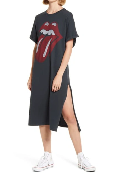 Shop Daydreamer Rolling Stones '89 T-shirt Dress In Vintage Black