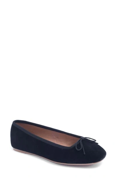 Shop Soludos Darby Ballet Flat In Black Suede