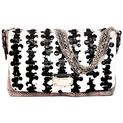 Shop Dolce & Gabbana Miss Vivienne Snakeskin Brown & Pink Multi Chain W/ivory & Black In Multicolor